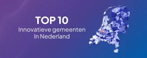 Top 10 innovatieve gemeenten met een kaart van Nederland